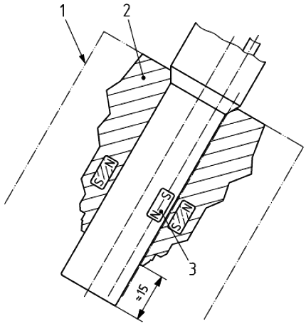 Рисунок 4 - Положение сопла с магнитным выключателем, вставленным в адаптер